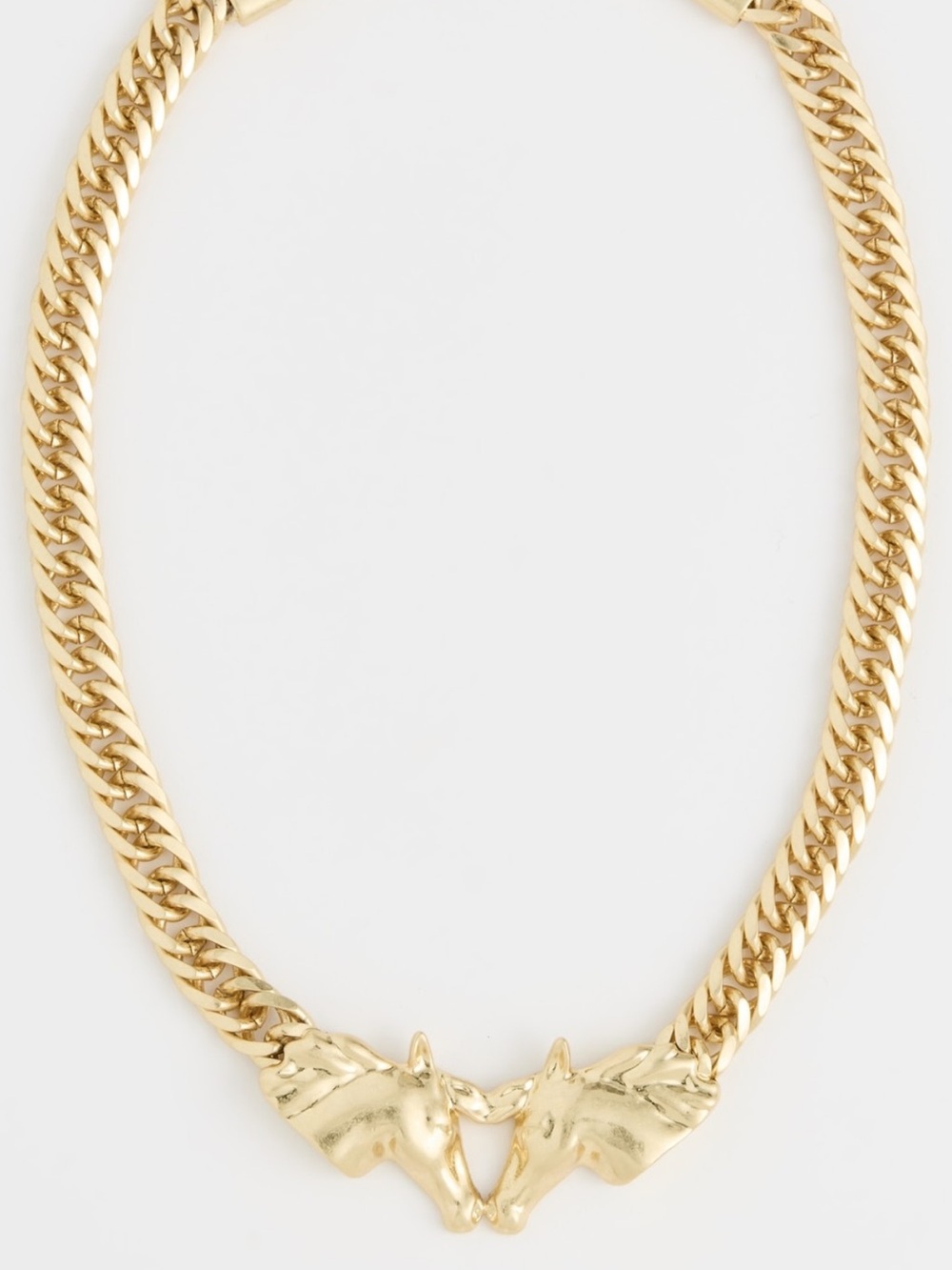 NWT Clare V. Vivier le Cheval Gold Horsehead Chain Necklace $275 originally